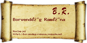 Borvendég Ramóna névjegykártya
